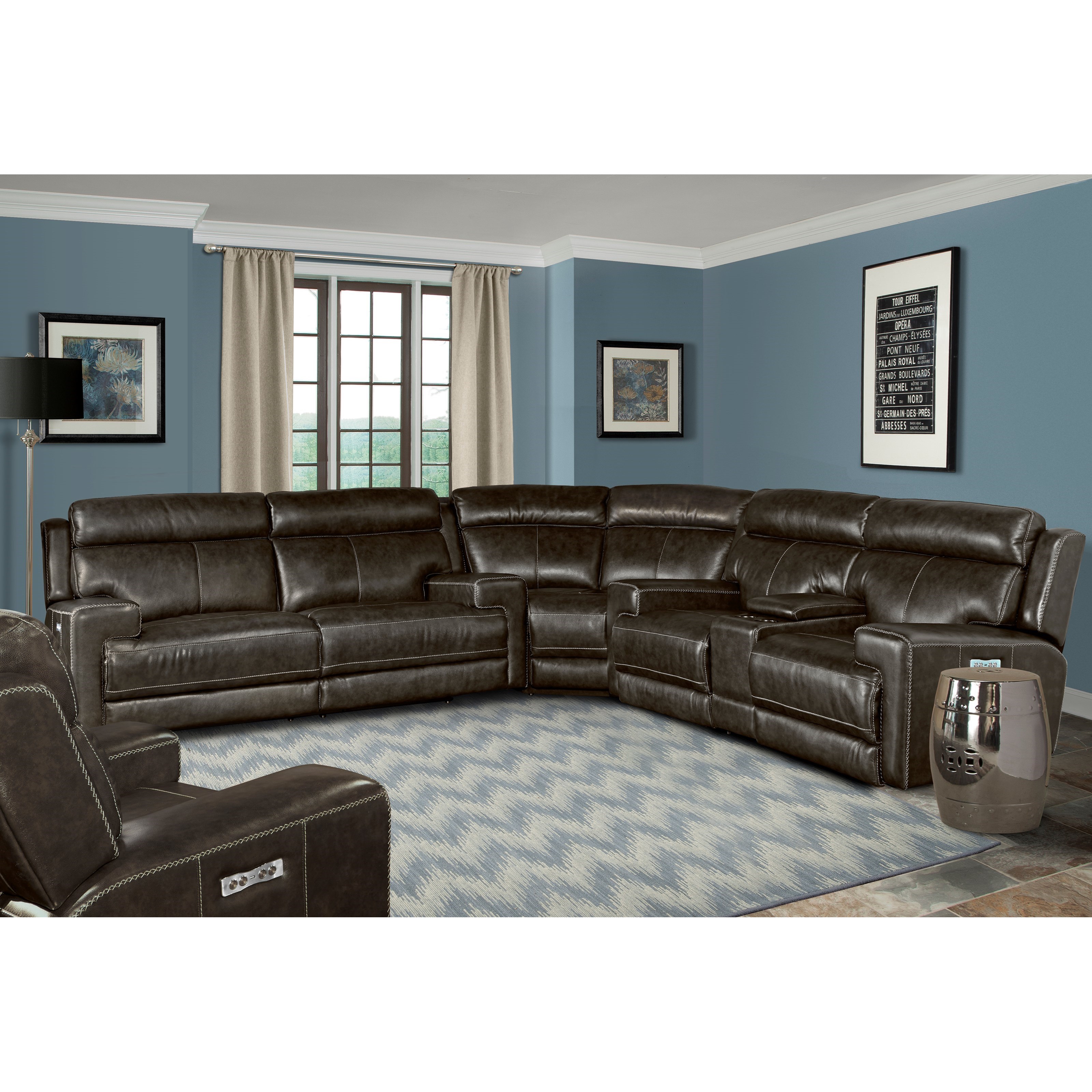 Parker Living Glacier MGLA3SECGRA Contemporary Power Reclining